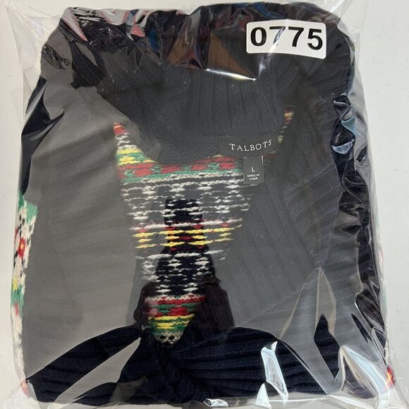 Talbots Womens L Fair Isle Shawl Collar Cardigan Sweater Soft Cozy Cotton Blend - Picture 16 of 16